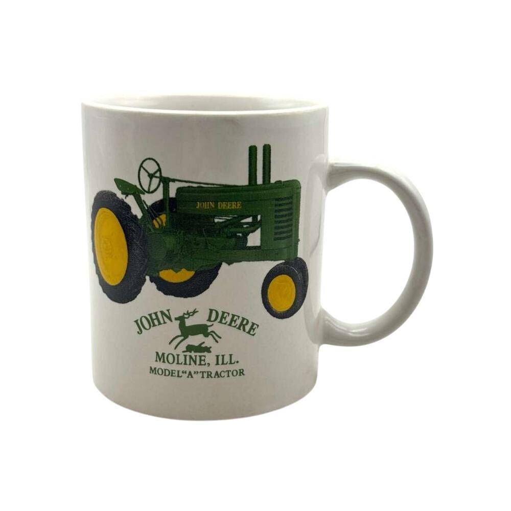 John Deere Model A Tractor Ceramic Coffee Mug Moline Illinois Licensed White
